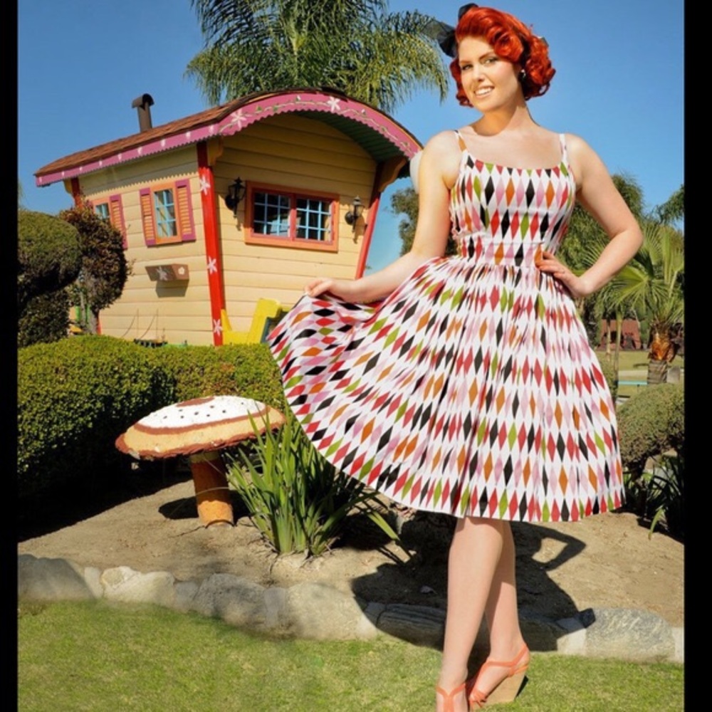 Pinup Couture XL Jenny Dress in Harlequin Print